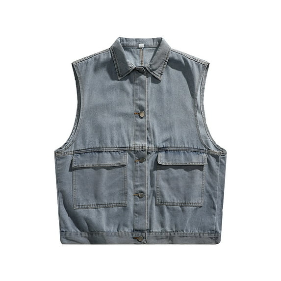 Nylon Rain Jacket Mens Men's Loose Denim Vest Jacket Summer Sleeveless Vest Street Style