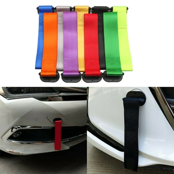 Nylon Rally Hook Tow Strap Rear/Front Bumper Streamers Car Tow Towing Strap Belt Rope Rally Hook Universal Rear/Front Bumper Fluorescent Green Fangkenuo