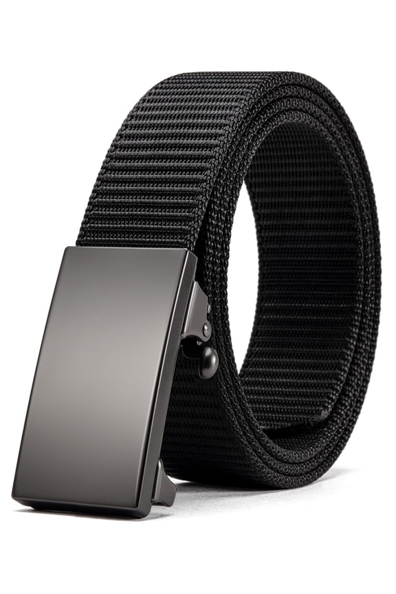 Nylon Ratchet Belts for Men - Adjustable Web Belt - Automatic Slide Buckle for Casual Golf Work