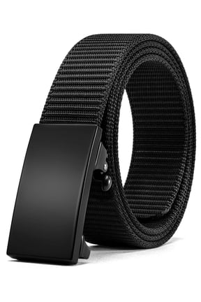 Nylon Ratchet Belts for Men - Adjustable Web Belt - Automatic Slide Buckle for Casual Golf Work
