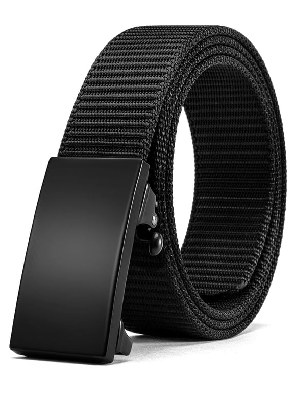 Nylon Ratchet Belts for Men - Adjustable Web Belt - Automatic Slide Buckle for Casual Golf Work