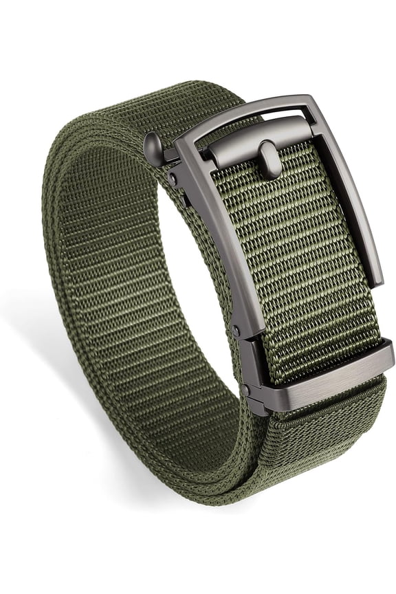 Nylon Ratchet Belts for Men, Golf Web Belt with Automatic Adjustable Buckle Casual Jeans
