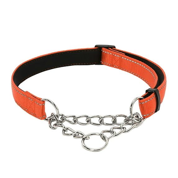 Nylon Reflective Dog Collar for Training and Daily Walking Comfortable Soft Pet Necklace P Chain