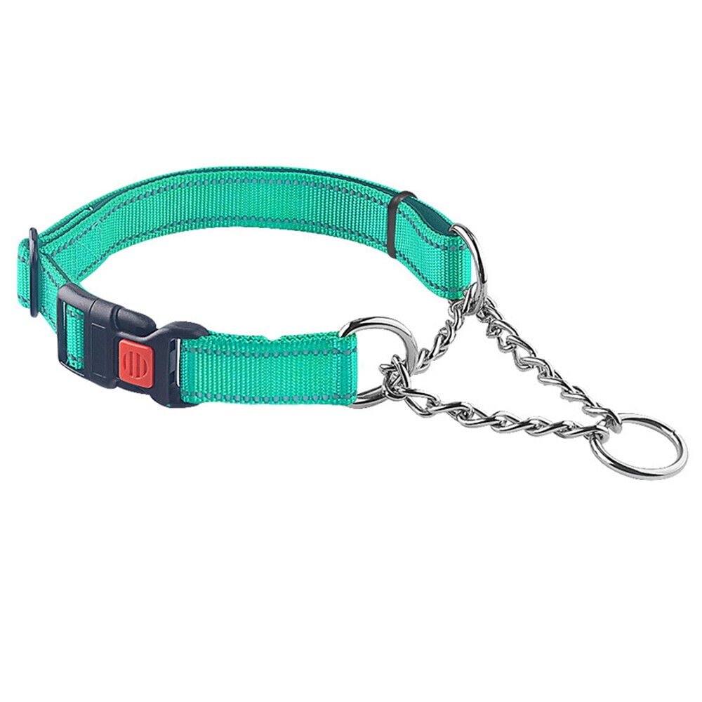Nylon Reflective Half Chain Martingale Dog Choke Collar Training