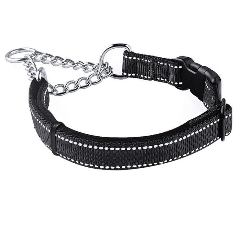 Nylon Reflective Half Chain Martingale Dog Choke Collar Training Guardian Gear