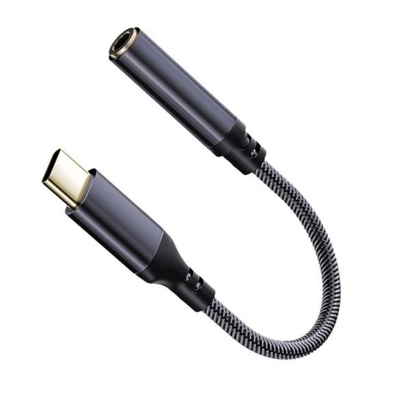 Nylon Reinforced Cord Cable USB C To 3.5mm Auxiliary Converter Cable For Smartphones Tablets Mobile Devices Line Control