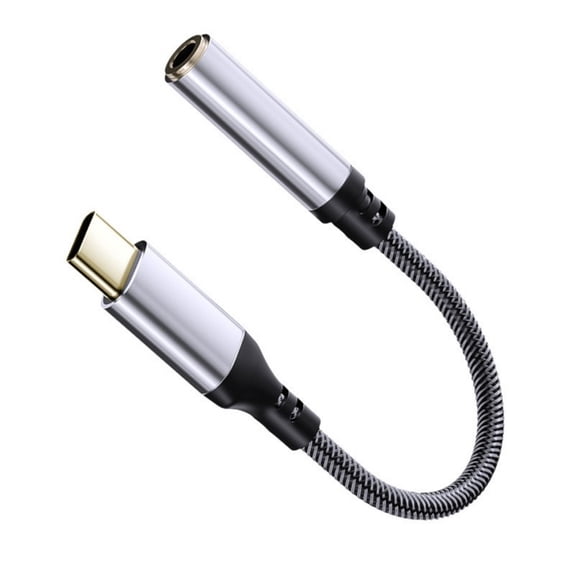 Nylon Reinforced Cord Cable USB C To 3.5mm Auxiliary Converter Cable For Smartphones Tablets Mobile Devices Line Control