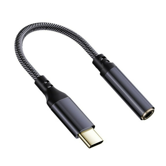 Nylon Reinforced Cord Cable USB C To 3.5mm Auxiliary Converter Cable For Smartphones Tablets Mobile Devices Line Control