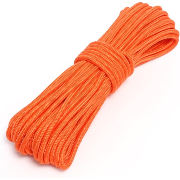Nylon Rope, 1/3 inch 64FT Nylon Poly Rope Utility Cord Strong Polyester for Camping, Hiking, Clothesline, Tie, Flag Pole, Marine, Swing Outdoor & Indoor (8mm Orange)