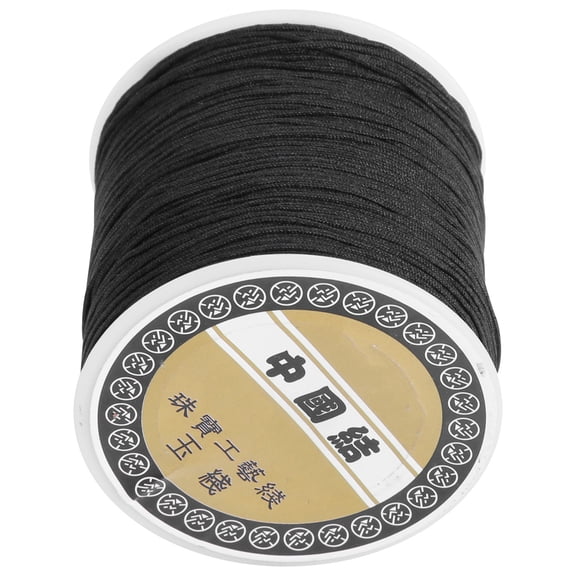 Nylon Satin Cord 0.8mm for DIY Jewelry Making, Chinese Knotting, Tassel Thread - Black