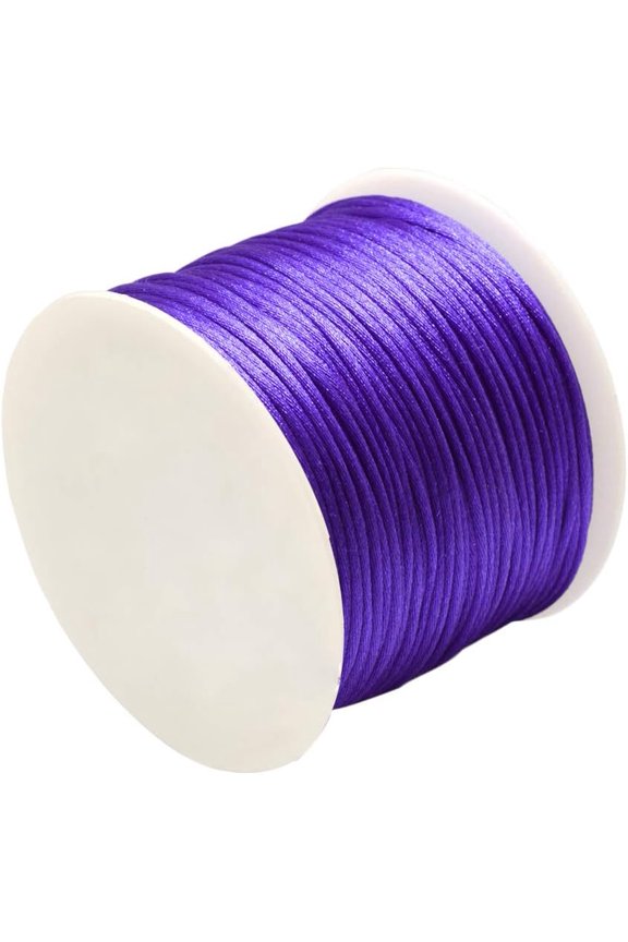 Nylon Satin Rattail Cords Beading Threads for Bracelet Jewelry Making Chinese Knot Macrame Craft Mauve 1.0mm about 76.55 yards(70m)/roll