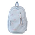 thumbnail image 1 of Nylon School Backpack, Lightweight Backpack with Bow Pendant, Spacious Trendy Backpack for Travel College Work (Sky Blue), 1 of 9