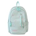 thumbnail image 1 of Nylon School Backpack, Lightweight Backpack with Bow Pendant, Spacious Trendy Backpack for Travel College Work (Light Green), 1 of 6