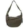 thumbnail image 1 of Nylon Shoulder Bag Large Crossbody Halfmoon Slouchy Style | Minimalist Design | 38 x 33 cm | Multiple Zip Pockets | Adjustable Strap | Lightweight 210g | 1 Bag Included, 1 of 7