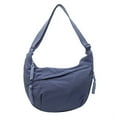 thumbnail image 1 of Nylon Shoulder Bag Large Crossbody Halfmoon Slouchy Style | Minimalist Design | 38 x 33 cm | Multiple Zip Pockets | Adjustable Strap | Lightweight 210g | 1 Bag Included, 1 of 6