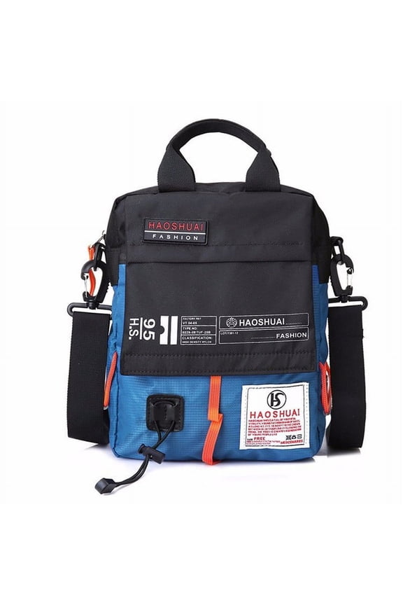 Nylon Shoulder Bag Men's Outdoor Messenger Small Backpack,Blue