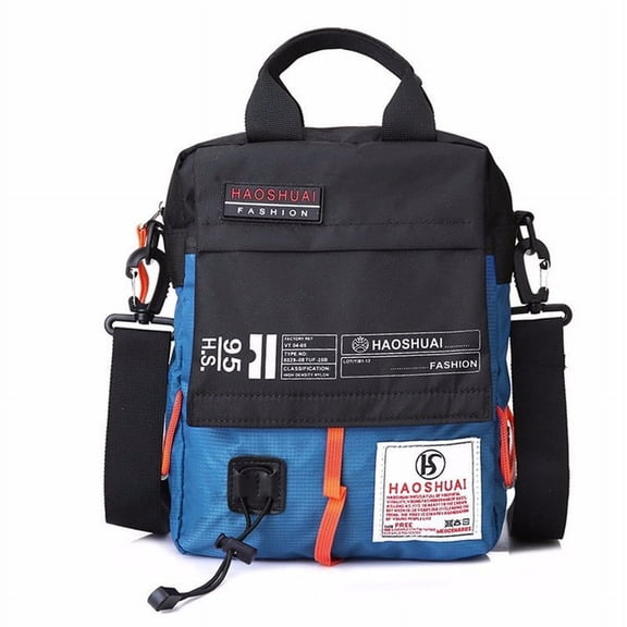 Nylon Shoulder Bag Men's Outdoor Messenger Small Backpack,Grey