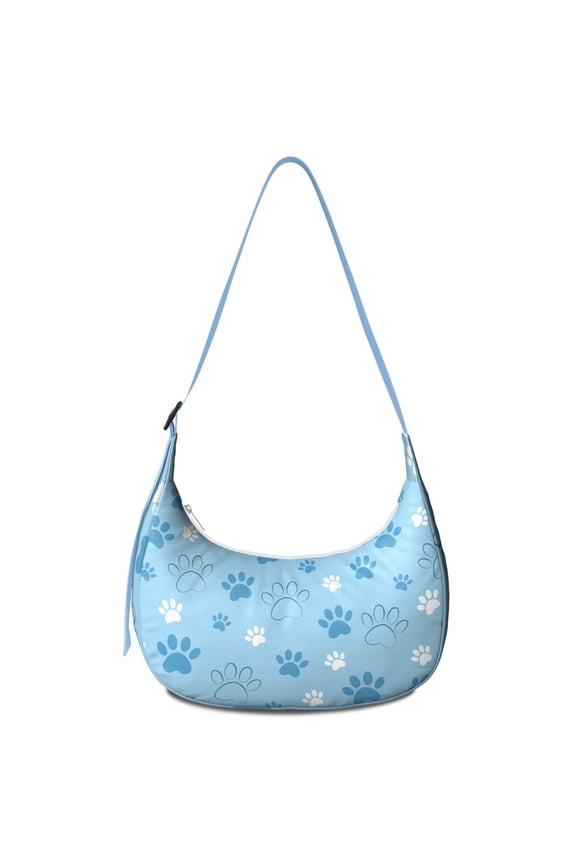 Nylon Shoulder Bag for Women – Water-Resistant & Durable, Comfortable Fit, Boho dog aesthetic, Artistic dog print, Dog lover gift, Vintage Style Lightweight Bag