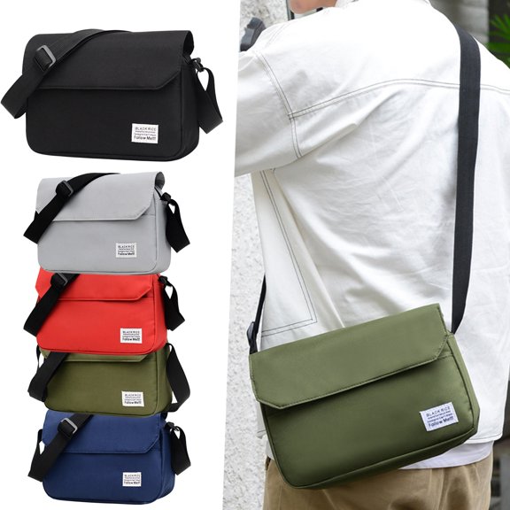 Nylon Shoulder Bags for Women Multi-Pocket Zipper Waterproof Travel Purse Casual Small Lightweight Messenger Bag Blue