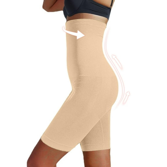 Nylon Slimming Corset, Beige Women's Body Shaping Shapeware, Women's High Waisted Shaping Shorts Thigh Slimming Shaping Underwear, 4XL