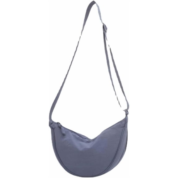 Nylon Slouchy Purse Crossbody Hobo for Women Men Small Round Mini Shoulder Bag