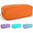 Nylon Small Makeup Bag Slim Pouch, Preppy Cute Makeup Brush Case Bag