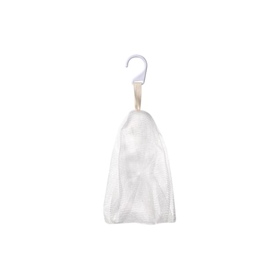 Nylon Soap Foaming Net with Hanging String, Mesh Soap Pouch for Bathroom Shower Storage, White, 1 Count