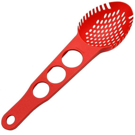 Nylon Spaghetti Server Non-Stick Pasta Fork Slotted Spoon Food Strainer with Spaghetti Measure Tool Strainer Ladle