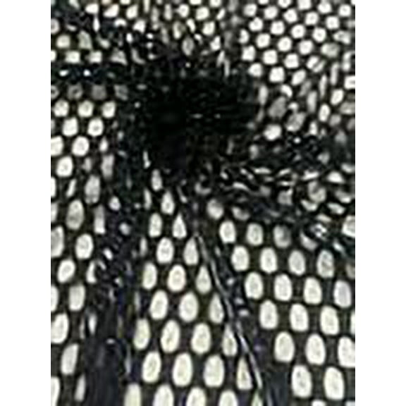 Nylon Spandex 2 Ways Stretch See Through Plain Oval Fishnet Mesh (Black)