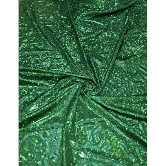 Nylon Spandex 4 Ways Stretch Shatter Glass Mystique Fabric by The Yard or Bulk (Green)