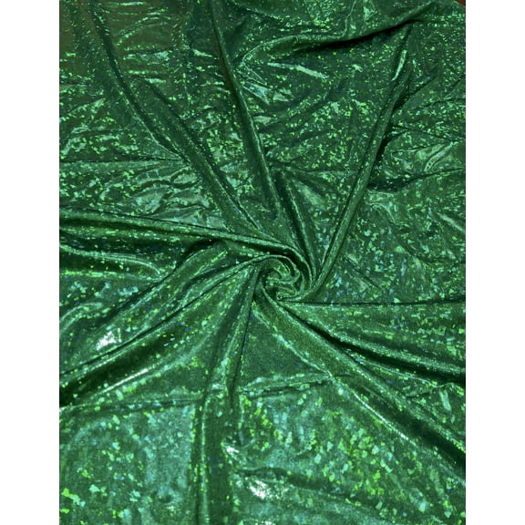 Nylon Spandex 4 Ways Stretch Shatter Glass Mystique Fabric by The Yard or Bulk (Green)
