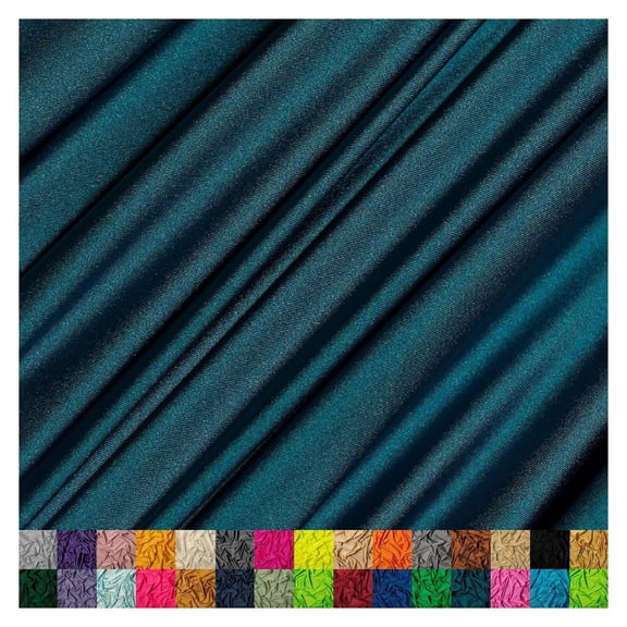 Nylon Spandex Fabric by The Yard - 60" Wide Spandex Swimwear Fabric - 4 Way Stretch for Active Wear, Yoga Pants, Swimsuits and Table Cloths - Teal - 8 Yards