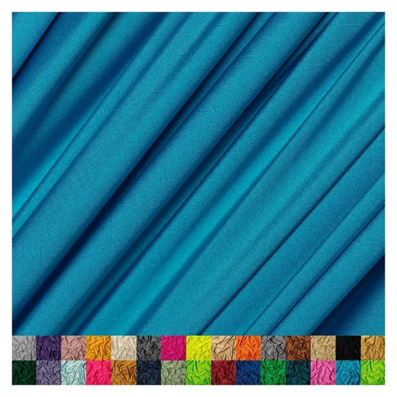 Nylon Spandex Fabric by The Yard - 60" Wide Spandex Swimwear Fabric - 4 Way Stretch for Active Wear, Yoga Pants, Swimsuits and Table Cloths - Turquiose - 9 Yards