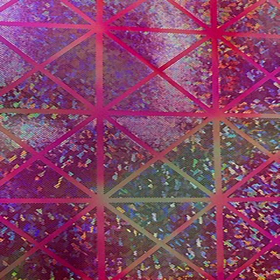 Nylon Spandex Fabric with Triangle Hologram Foil| Spandex Palace