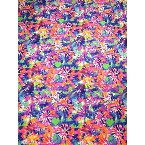 Nylon Spandex Medium Weight Multi Color Tie Dye Floral Design