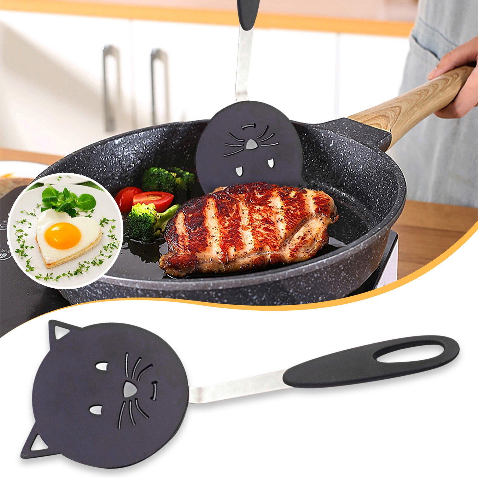 Nylon Spatulas For Nonstick Cookware Heat Resist Cat Shape Spatulas For Kitchen Ceramic Deep