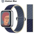 thumbnail image 1 of Nylon Sport Loop Bands for Apple Watch Band 44mm 40mm 41mm 45mm 38mm 42mm for Women Men, Stretchy Elastic Braided Replacement Wrist Band for iWatch Series 6 7 5 4 3 2 1 SE -Alaskan Blue, 1 of 8