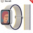 thumbnail image 1 of Nylon Sport Loop Bands for Apple Watch Band 44mm 40mm 41mm 45mm 38mm 42mm for Women Men, Stretchy Elastic Braided Replacement Wrist Band for iWatch Series 6 7 5 4 3 2 1 SE -Sea salt, 1 of 8