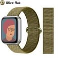 thumbnail image 1 of Nylon Sport Loop Bands for Apple Watch Band 44mm 40mm 41mm 45mm 38mm 42mm for Women Men, Stretchy Elastic Braided Replacement Wrist Band for iWatch Series 6 7 5 4 3 2 1 SE -Olive Flak, 1 of 8