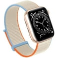 thumbnail image 1 of Nylon Sport Loop Bands Compatible with Apple Watch Band 38mm 40mm 41mm 42mm 44mm 45mm for Women Men, Stretchy Elastic Braided Replacement Straps for iWatch Series 6 7 5 4 3 2 1 SE - Cream, 1 of 14