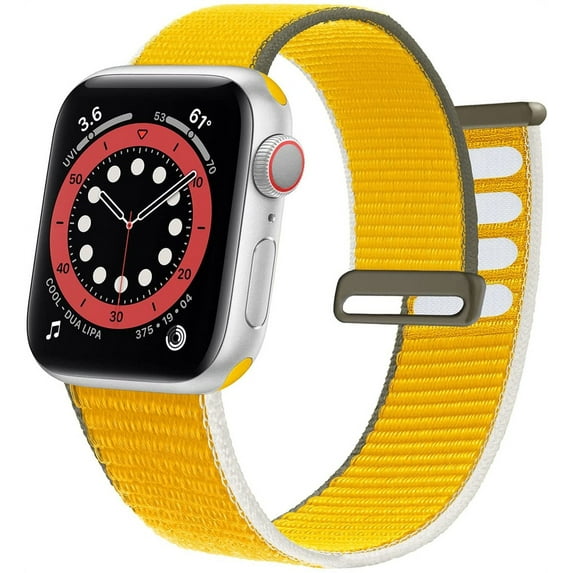 Nylon Sport Loop Bands Compatible with Apple Watch Band 38mm 40mm 41mm 42mm 44mm 45mm for Women Men, Stretchy Elastic Braided Replacement Straps for iWatch Series 6 7 5 4 3 2 1 SE - sunflower