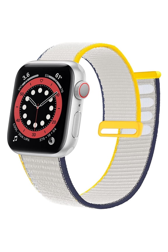 Nylon Sport Loop Bands Compatible with Apple Watch Band 38mm 40mm 41mm 42mm 44mm 45mm for Women Men, Stretchy Elastic Braided Replacement Straps for iWatch Series 6 7 5 4 3 2 1 SE - sea salt