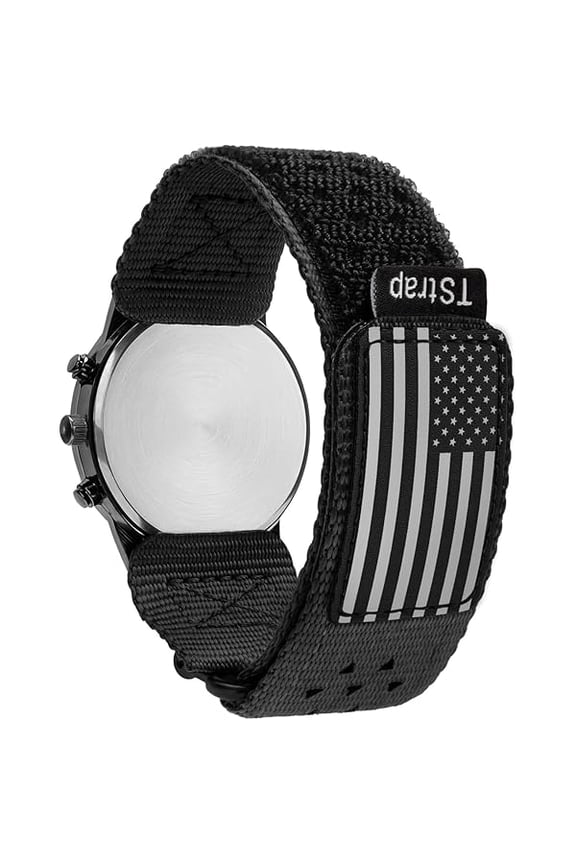 Nylon Sport Watch Band - Black Quick Release Watch Straps for Men Women - Athletic Military Smart Watch Bracelet Replacement - Correa para Reloj Hombre - 18mm 20mm 22mm