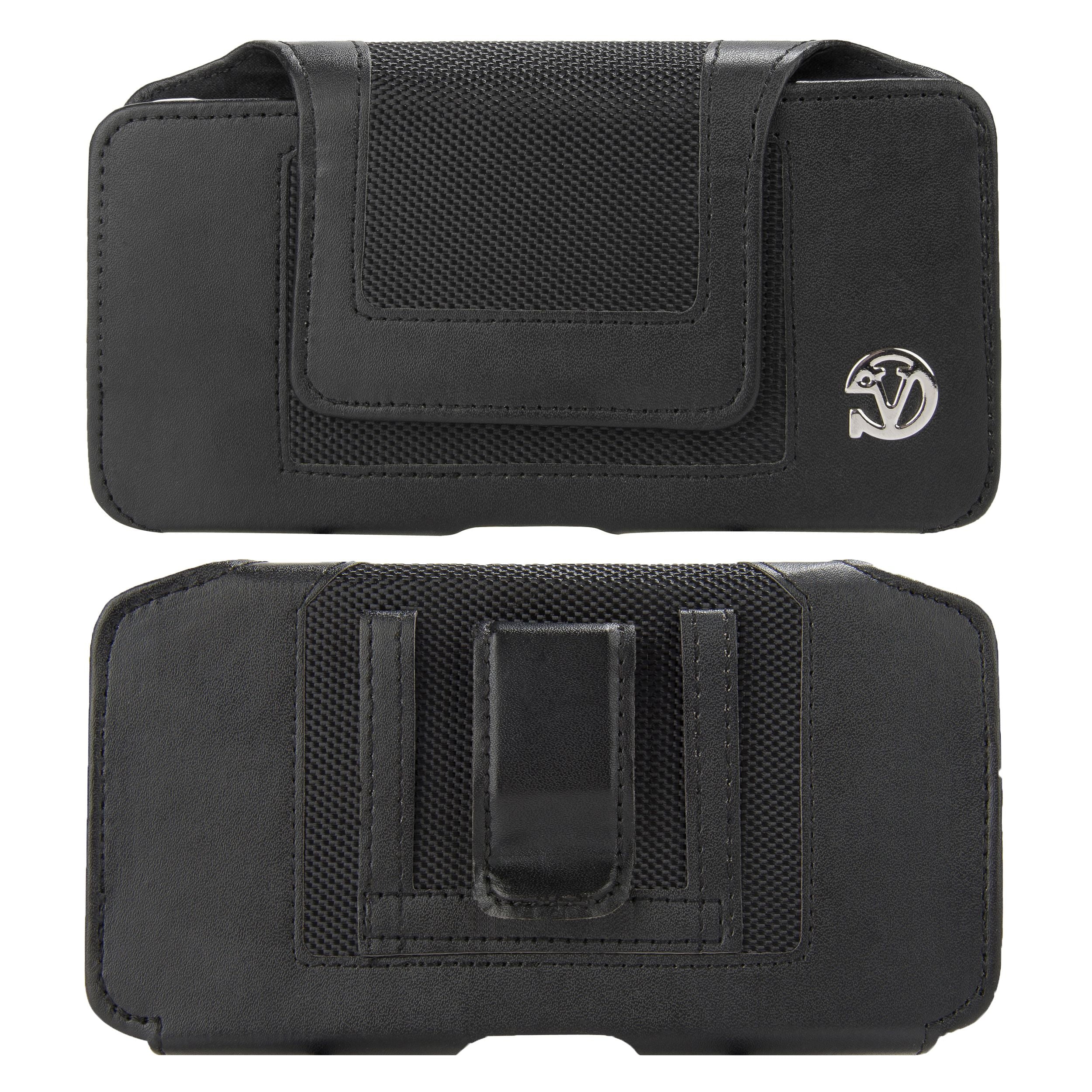Nylon Stitched Holster Carrying Case with Belt Loop and Clip for Motorola E5 Plus / G6 plus / G5 Plus