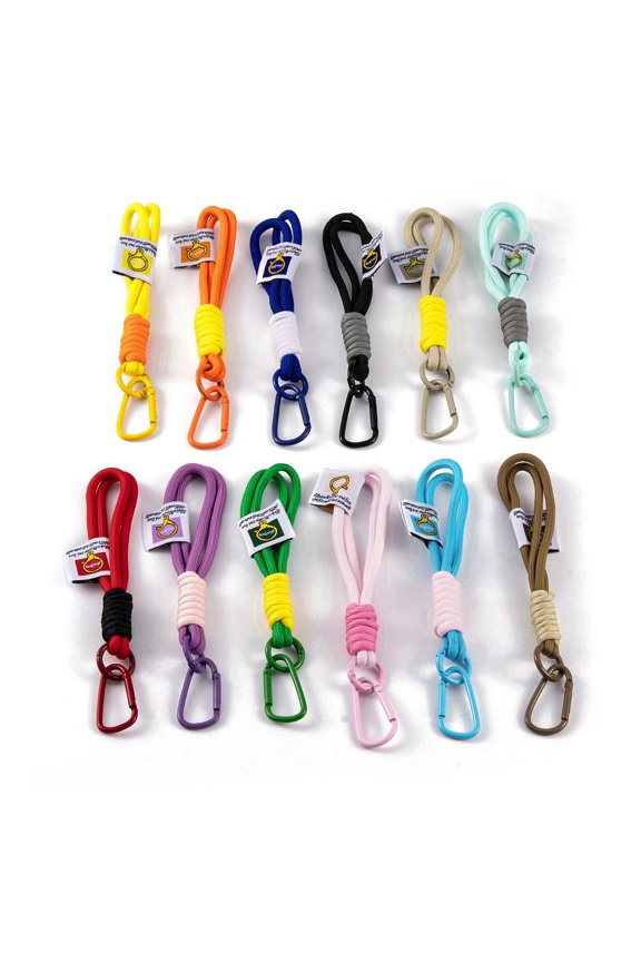 Nylon Strap Alloy Clasp for Key Chain bag Phone Lanyard Mixed color 18.5~19cm