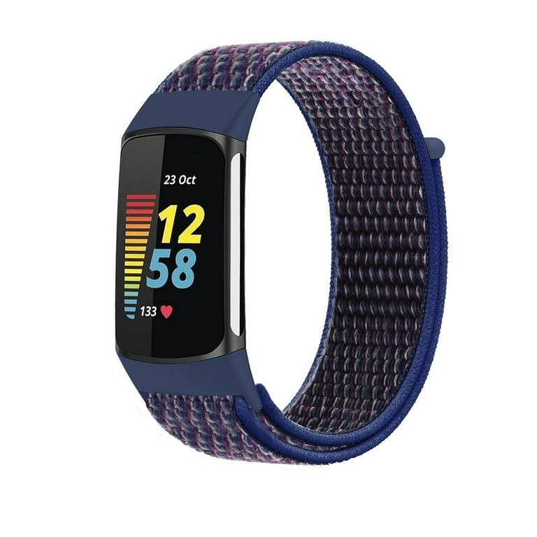 Nylon Strap for Fitbit Charge 5 Smart Watch Sports Nylon Weave Loop Bracelet  Wristband Correa Pulsera for fitbit Charge 5 Band - Indigo 