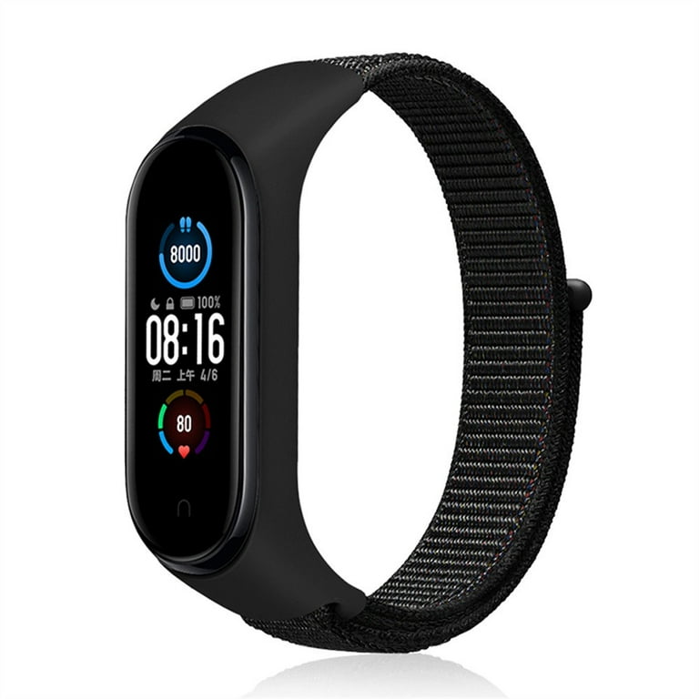 Nylon Strap for xiaomi mi band 6 5 Bracelet watchband Strap Miband Bracelet Adjustable Sport Wristband loop for Mi band 5 4 3 2 black red Walmart