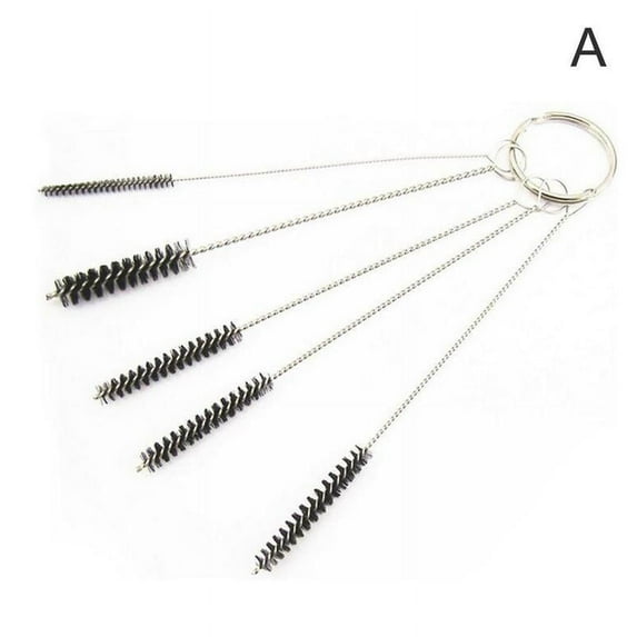 Nylon Straw Brush Cleaner Bottle Tube Pipe Small Long Cleaning 5Pcs/Set O6J1