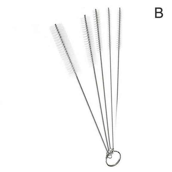 Nylon Straw Brush Cleaner Bottle Tube Pipe Small Long Cleaning 5Pcs/Set K3I8