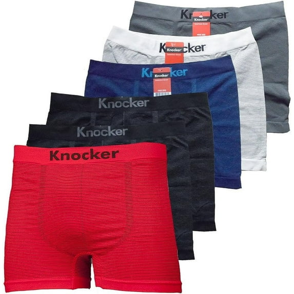 Nylon Stretchable Compression Boxer Brief 6-Pcs Set, Assorted Colors Fast Lines